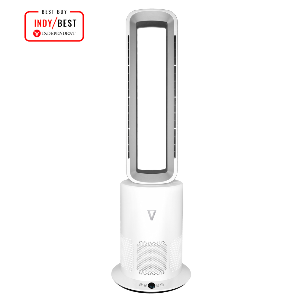 Vortex Air Cleanse Bladeless Air Purifier Heater Cooler Silver