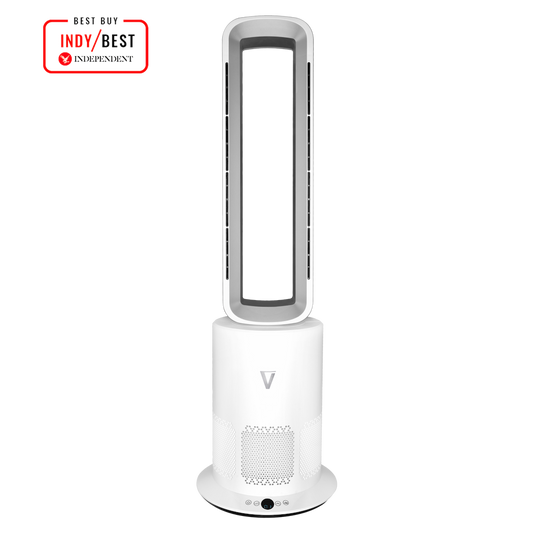 Vortex Air Cleanse Bladeless Air Purifier Heater Cooler Silver